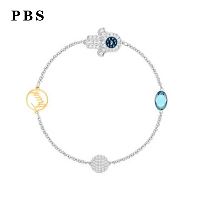 

PBS Original Reprint High Quality 1:1 SWA Eye Cubic Zirconia Clasp Bracelet Logo Free Envelope Mail