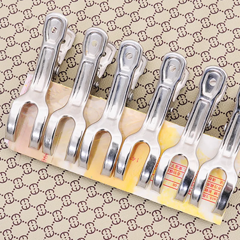 6pcs/lot Stainless Steel Big Clothes Pegs Socks Hanging Pegs Clips