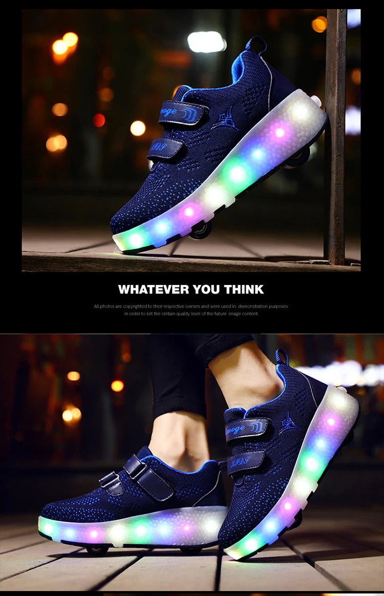 Sapatos para Crianças Tênis com Rodas Usb de Carregamento Preto Rosa Cinza Moda Meninas Meninos Led Luz Rolo Skate Crianças Duas Rodas 24 meninas meninos led luz rolo skate sapatos