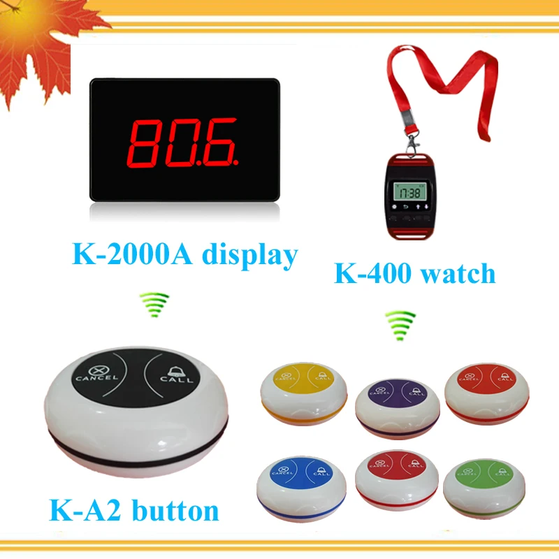 100 original electronic number display system with smart watch call bells for restaurantin