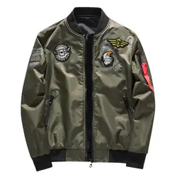 2019 осень зима двухсторонняя одежда Куртки мужские Air Force One бомбер бейсбольный военные военный пилот куртка жилет Homme плюс размер