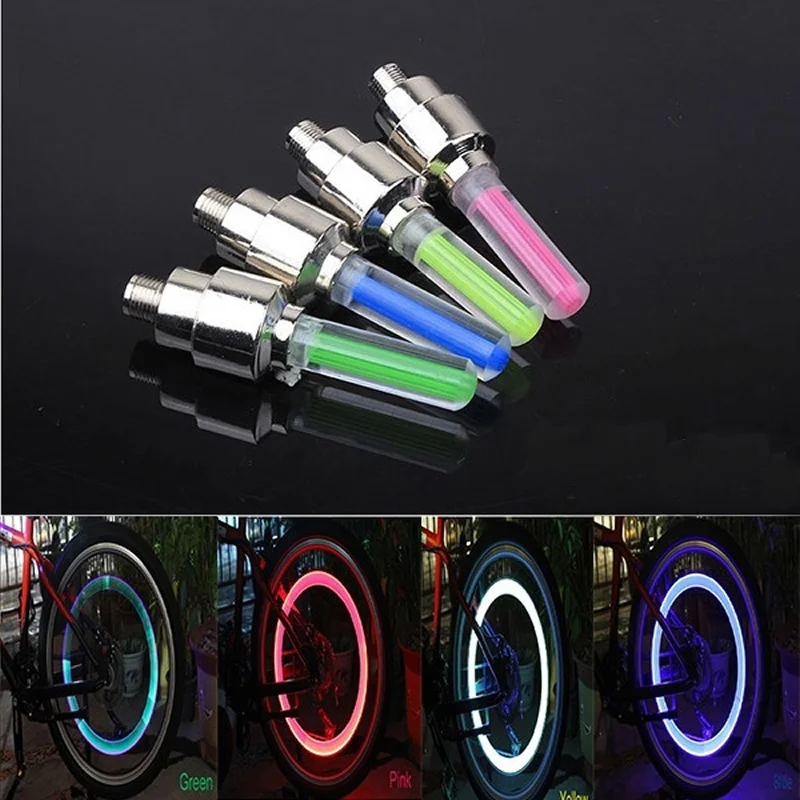 Bike Lamps Lights Bicycle Tyre Tire Valve Caps Lights Spokes LED Lamps