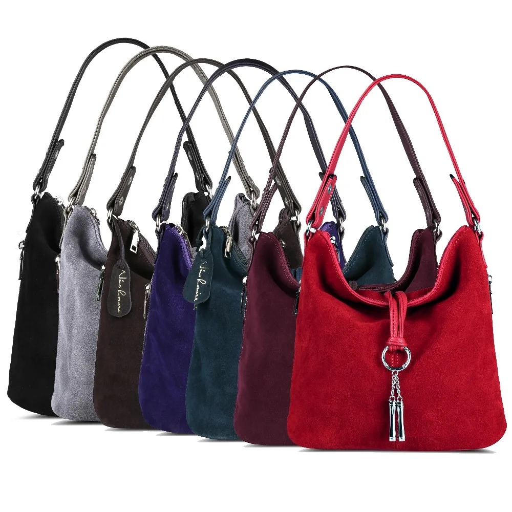 2018 moda mujer Split cuero bolso de hombro mujer gamuza Casual bandolera Casual señora mensajero Hobo Top-handle bolsos 2018 moda mujer Split cuero bolso de hombro mujer gamuza Casual bandolera Casual señora mensajero Hobo Top-handle bolsos
