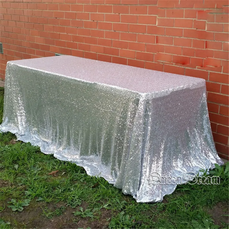 QueenDream Aqua Blue Sequin Tablecloth 4yards Sequin Fabric Sequined Tablecloth for Wedding and Thanksgiving Day Christmas