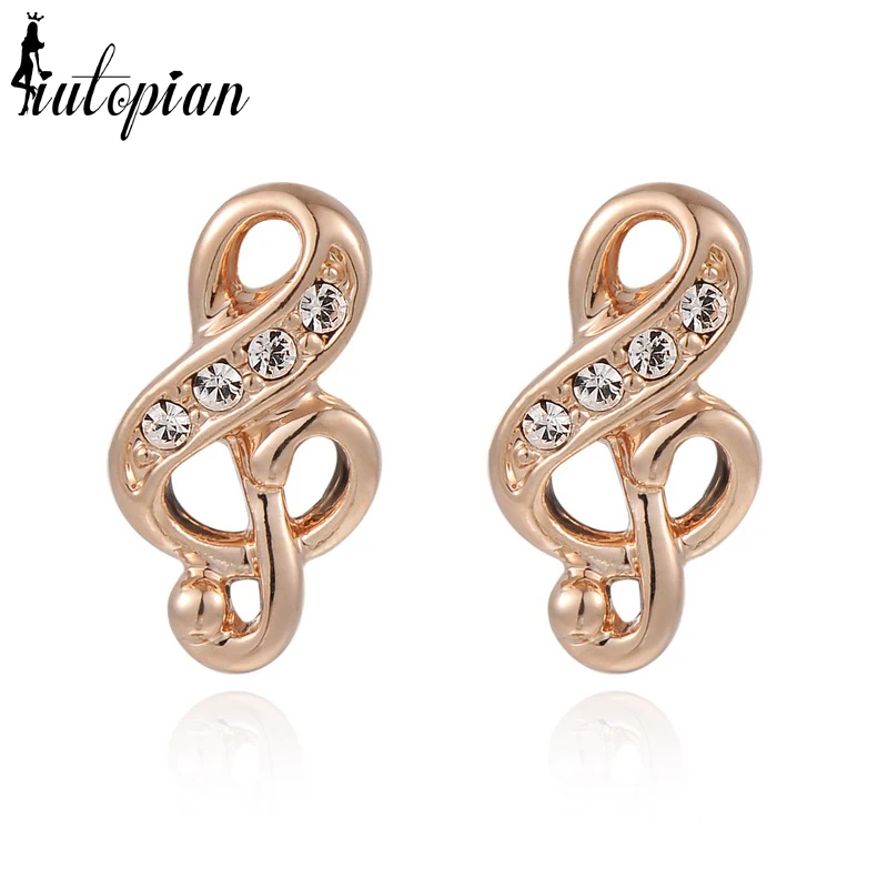

Iutopian 2014 Valentine's Day Music Note Stud Earrings With Austrian Crystal Stellux Zirconia Fashion 1#RG85686