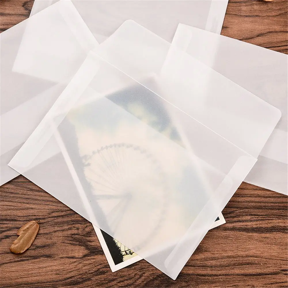 10pcs Vintage Blank Translucent Envelopes Blank Acid Paper Postcard Invitation Card Paper Bags Wages Letter Paper Cover Gift