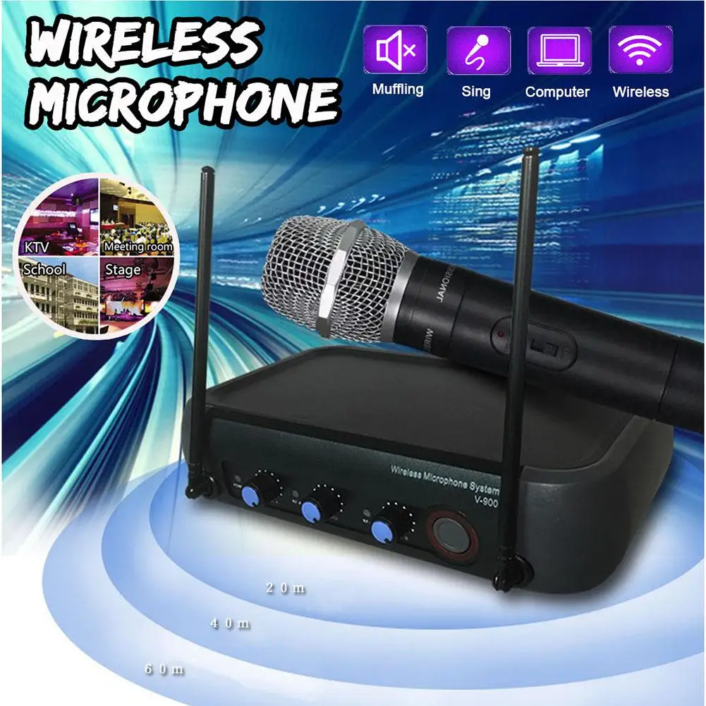 

2Pcs Pro Handheld VHF Wireless Microphone Home KTV Kareoke Speech Mic System Handheld VHF Wireless Microphone