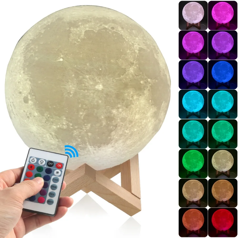 Светодиодная лампа 3D Moon/Jupiter/Earth перезаряжаемая 16 цветов|Статуэтки и миниатюры| |