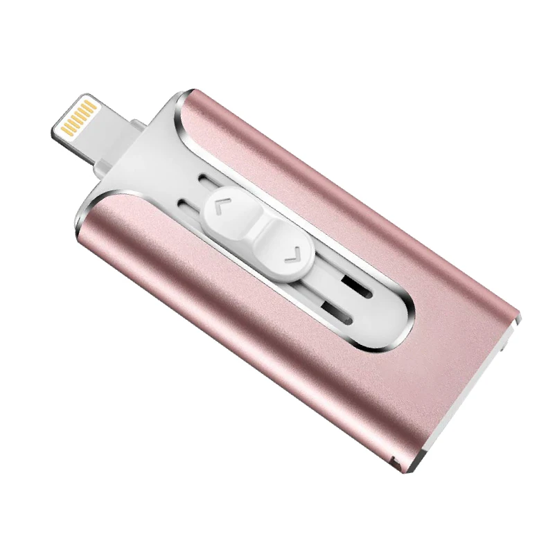 Otg USB флэш-накопитель для iPhone/Android Phone Pen Drive для iPhone 6 6P 6S 7 7P 7S 8 8P X XS XR Pendrive iOS 8,0 выше - Цвет: Розовый
