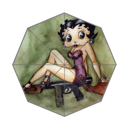 Горячая на заказ Betty Boop Лучший милый, симпатичный дизайн Портативный Модный стильный полезный складной зонтик#-efw1 - Цвет: Серый