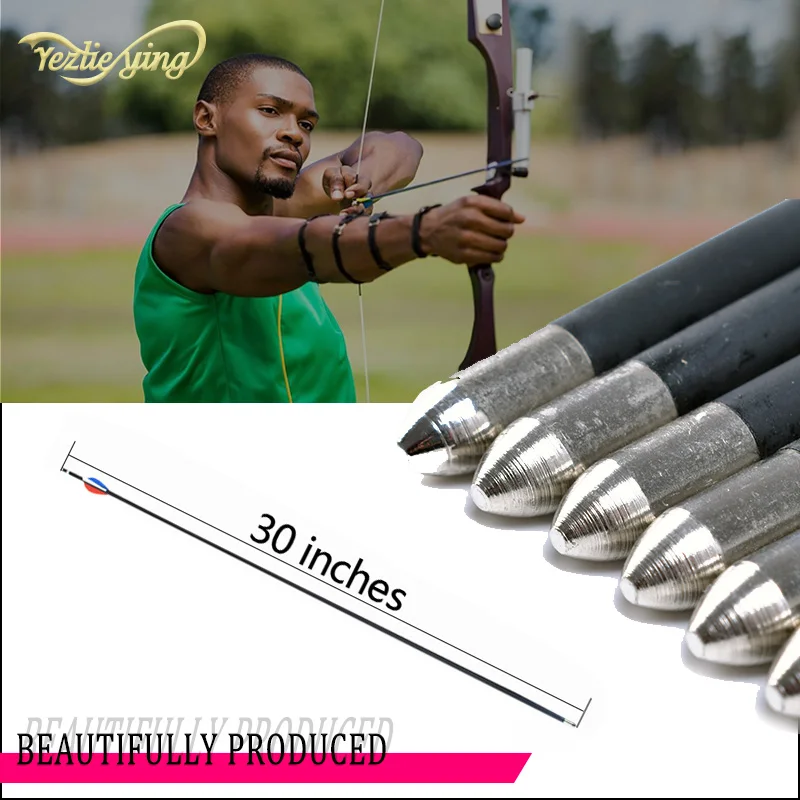 

Hunting Archery High Quality 6pcs 30 "Carbon Arrows Spine 550 Red Blue White feathers Fits Composite / Recurve Bow