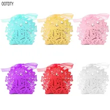 25pcs Laser Cut Butterfly Candy Box Ribbon Creative DIY Wedding Party Favors Boxes Pearlescent Paper Sweet Gift Bag