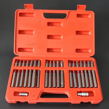 

40pc Torx Star Spline Hex Allen Key Socket Bit Set 3/8 & 1/2 Drive Long Deep