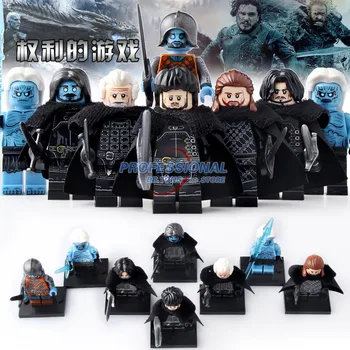 8Pcs/Lot Game Of Thrones Final Season Figure Jon Snow Benjen Stark White Walker Wights Model Building Blocks Kid Toys KT1024