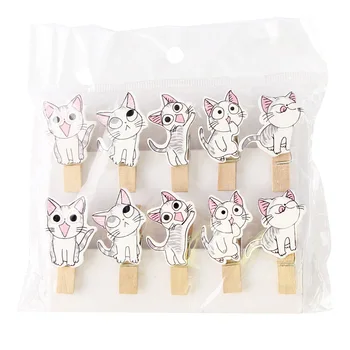 

10 pcs/pack Cheese Meow Clip Photo Craft DIY Decoration Prop Notes Letter Paper Clip Office School Student Supplies