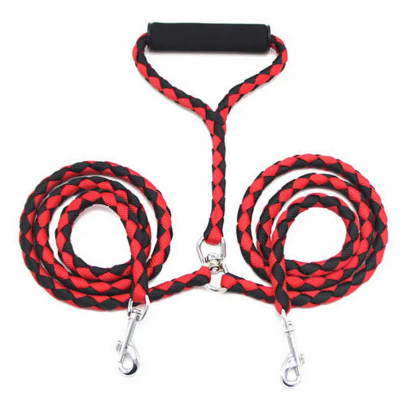 Double Pet Lead For Two Dogs Braided Tangle Free Double Dog Leash 7