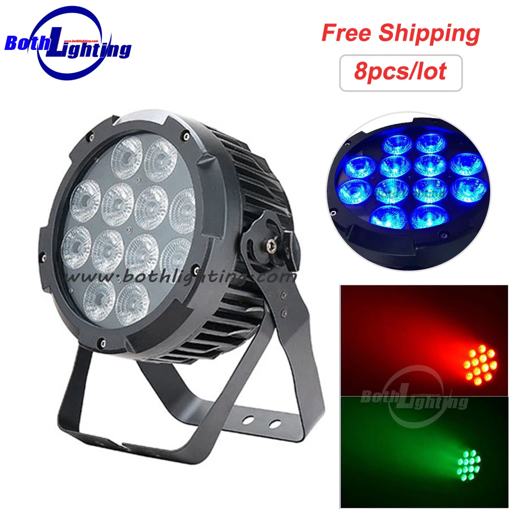 

IP65 Waterproof LED Slim Flat Par Light 12x12W RGBAW-UV 6IN1 LED Par DMX512 Control Professional Stage DJ Equipment disco Lights