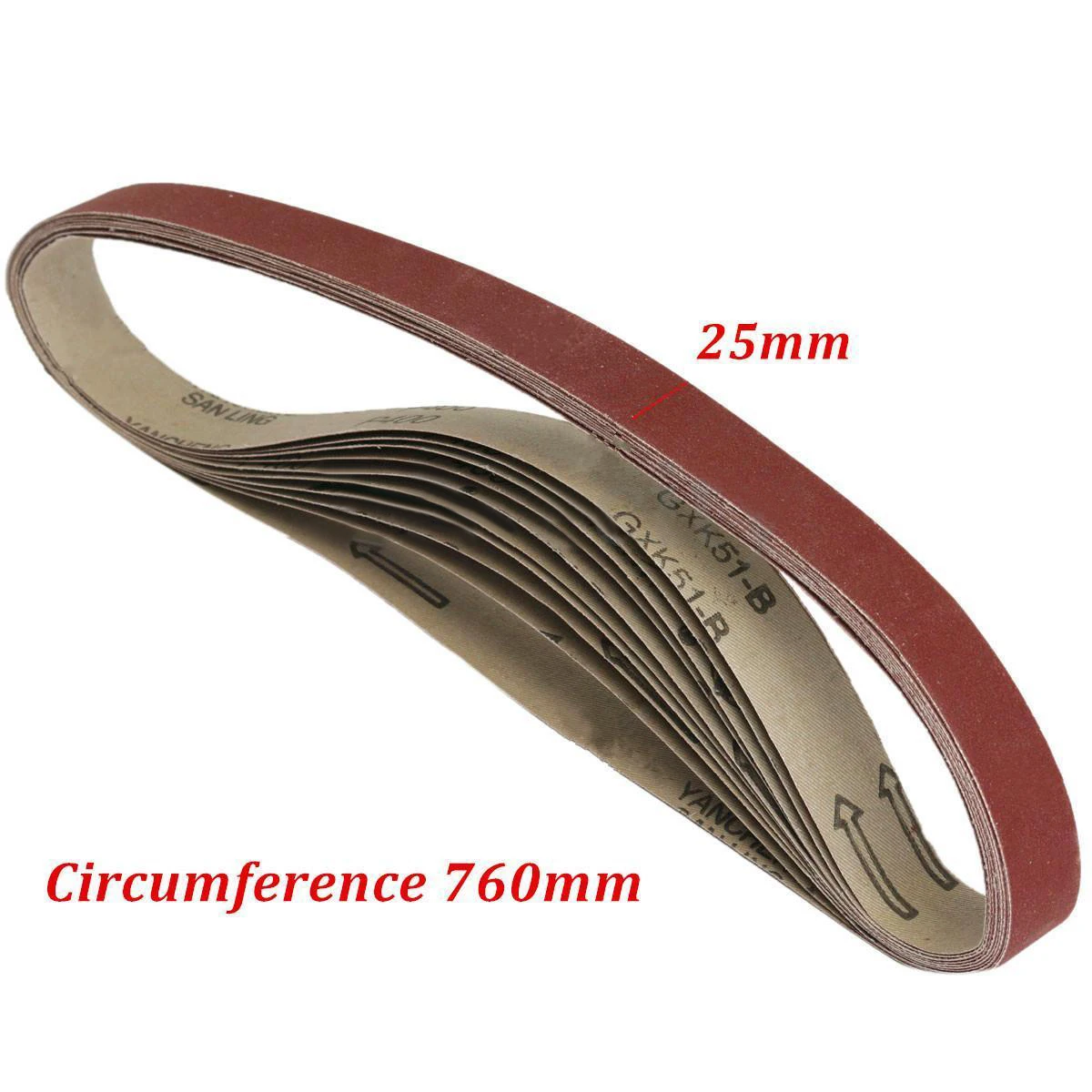 10 Pack 400 Grit Sanding Belts Brown Alumina Sander Power Tools Accessories 760x25mm