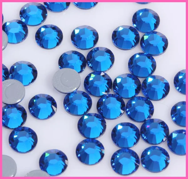 

AAAA+ Quality Caprii Blue DMC HotFix Rhinestones ss6 ss10 ss16 ss20 ss30 Iron On Flatback Hot Fix Rhinestones For Luxury Dress