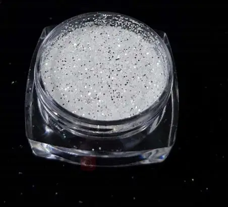 1set=10 Colors Mirror White Holographic Nail Glitters Powder Sheets Tips 3 Size ( 0.2mm&0.3mm&0.4mm) Nail Powder Nail Decoration