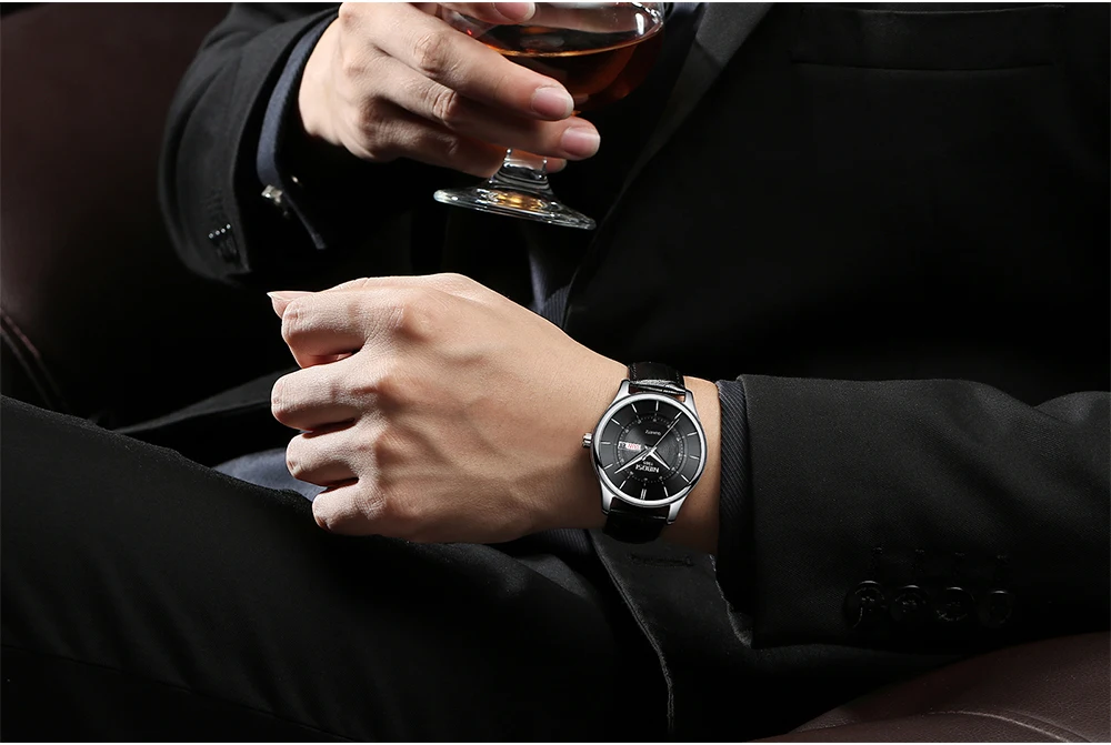 Nibosi мужские уникальный Аналоговый кварцевый Водонепроницаемый Бизнес Повседневное кожаный ремешок платье наручные часы простые модные