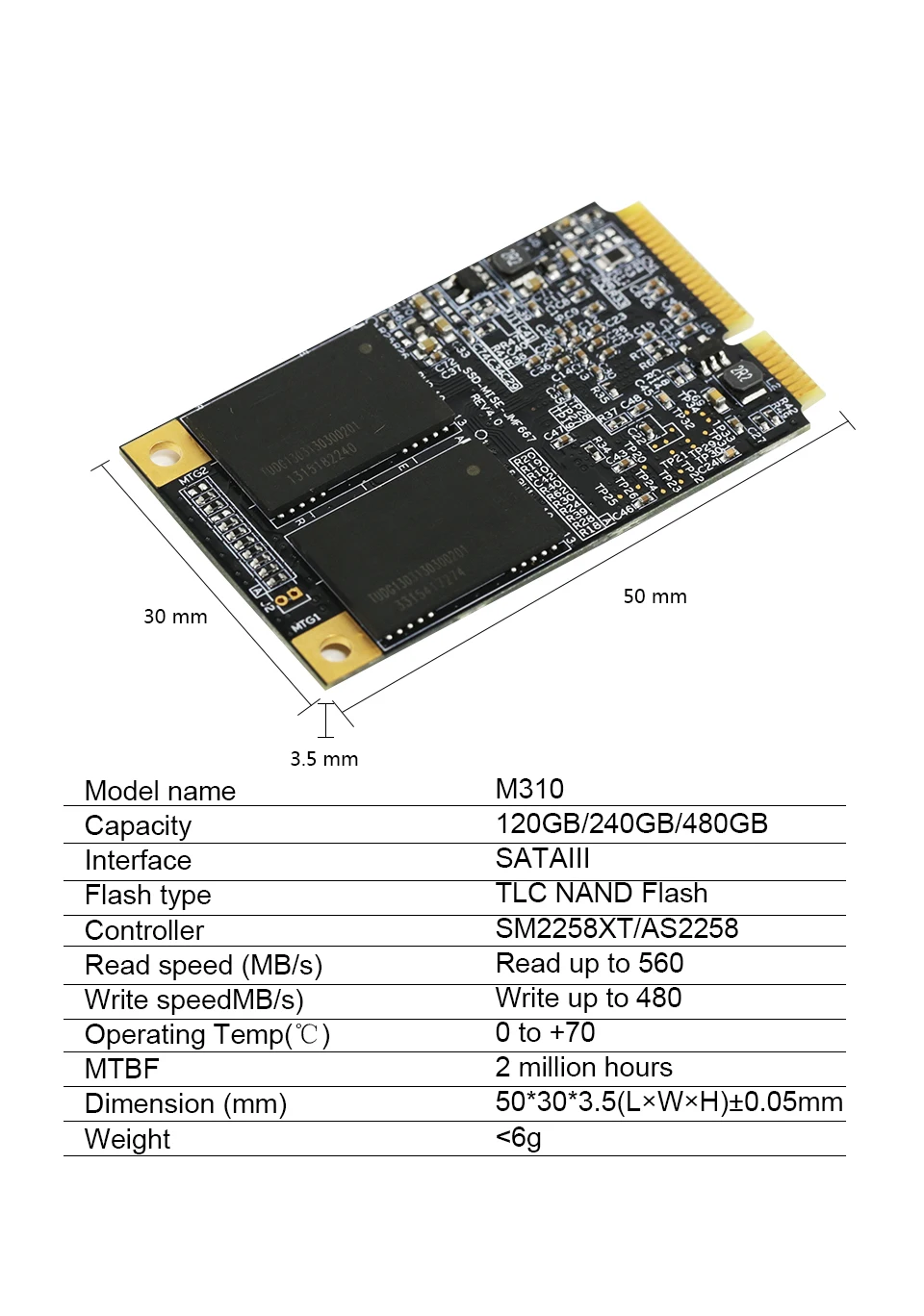 Internal Solid State Drive Disk SSD MSATA3.0 For Dell Notebook PC
