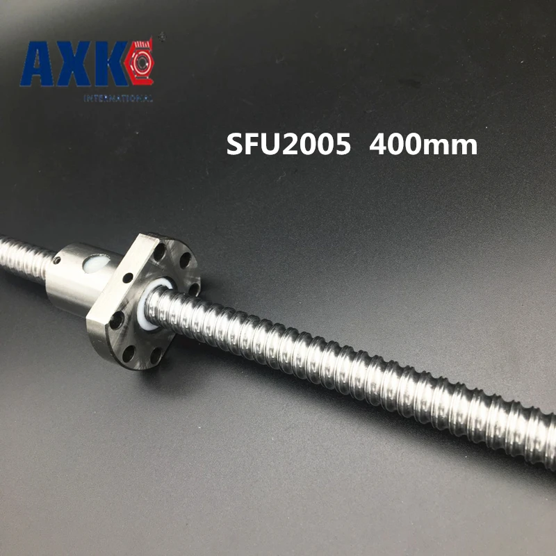 

2018 Rushed Linear Rail Axk New 20mm Sfu2005 400mm Ball Screw Rolled Ballscrew With Single 2005 Flange Ballnut For Cnc Part