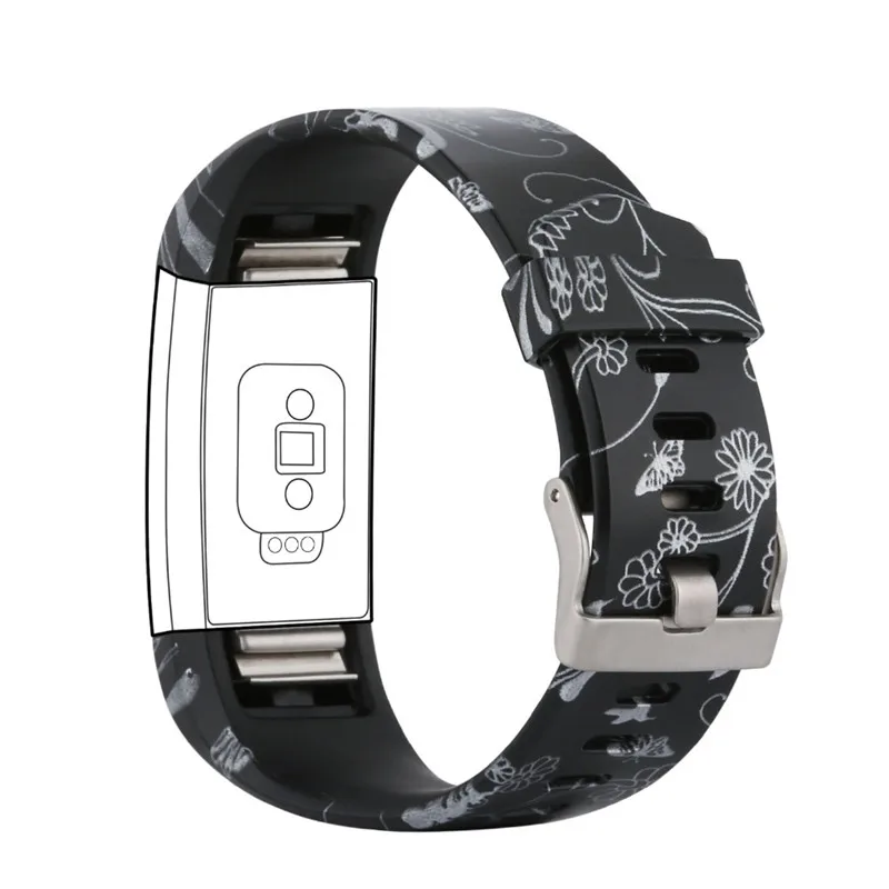 Сменный ремешок для часов Fitbit Charge 2 легкий силиконовый дышащий браслет с цветным