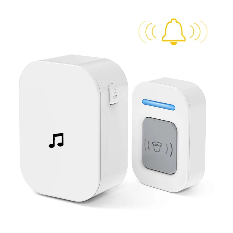 

Eu Plug Wireless Doorbell 5 Volume Levels Led Flash Door Bell For Home,Classroom,Bedroom,Office Etc