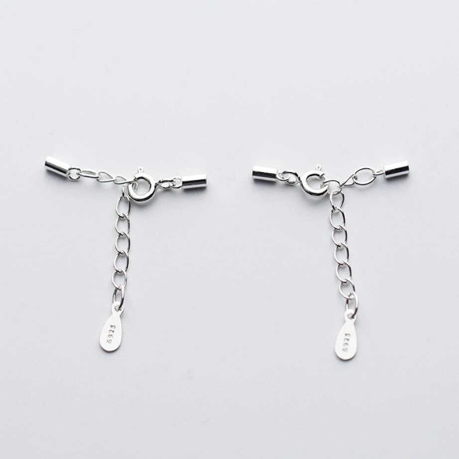 

1pc 925 Solid Sterling Silver Leather Cord End Clasps Extender Chain DIY Findings Jewelry A2650