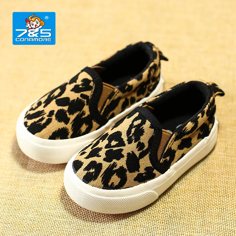 kids shoes leopard print canvas shoes 