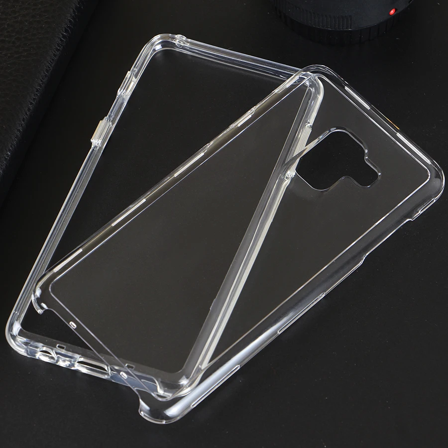 

Back Case For Samsung Galaxy S9 A8 Plus 2018 Shockproof Silicone Acrylic protector Phone Cover TPU plastic half wrapped case