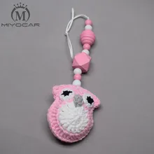 MIYOCAR handmade pink Crochet owl baby Gym toy stroller toy chain for pram stroller mobile rattle wooden bead crochet MIYOCAR handmade pink Crochet owl baby Gym toy stroller toy chain for pram stroller mobile rattle wooden bead crochet