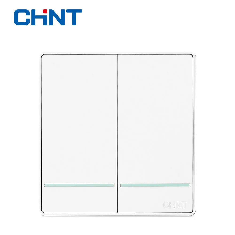 

CHINT Electric Modern Light Switches Wall Switch Socket NEW2D Two Gang Two Way Panel Switch