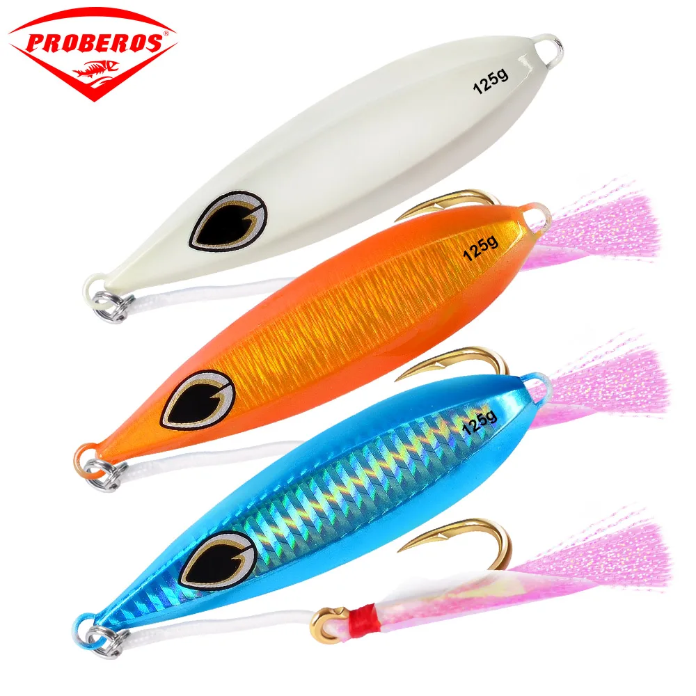 1PC Jigging Lead Fish 125G/10.5CM Metal Jig Fishing Lure with Hooks 6