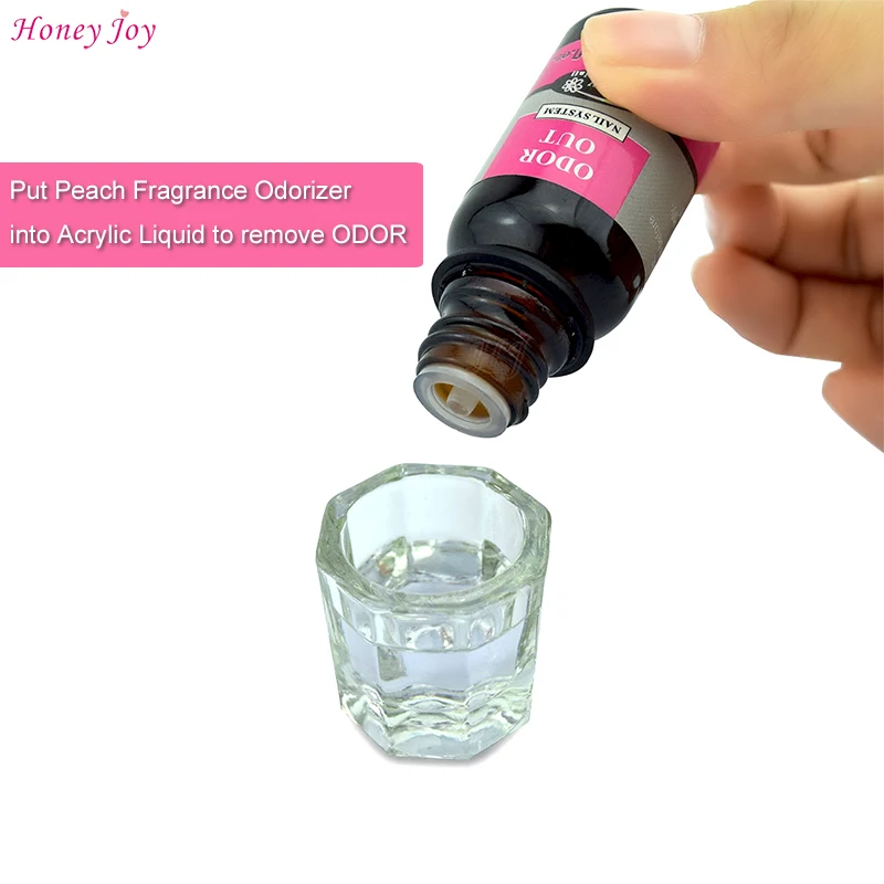 Nail Art Peach Fragrance Odorizer Acrylic Liquid ODOR OUT Odor Removal with Dropper Tube Design