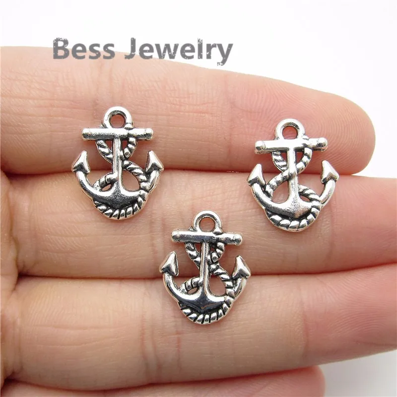 10pcs Anchor Antique Beads Charms Tibetan Silver Pendant Fit DIY 13*15mm
