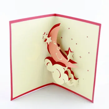 

Qubiclife cubic life lovely moon blesses stereo handmade 3D card creative paper