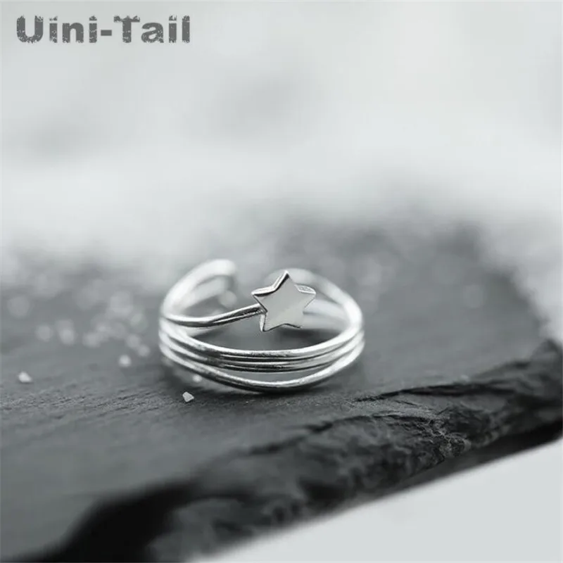 Кольцо Uini-Tail открытое многослойное из тибетского серебра 925 пробы | Украшения и