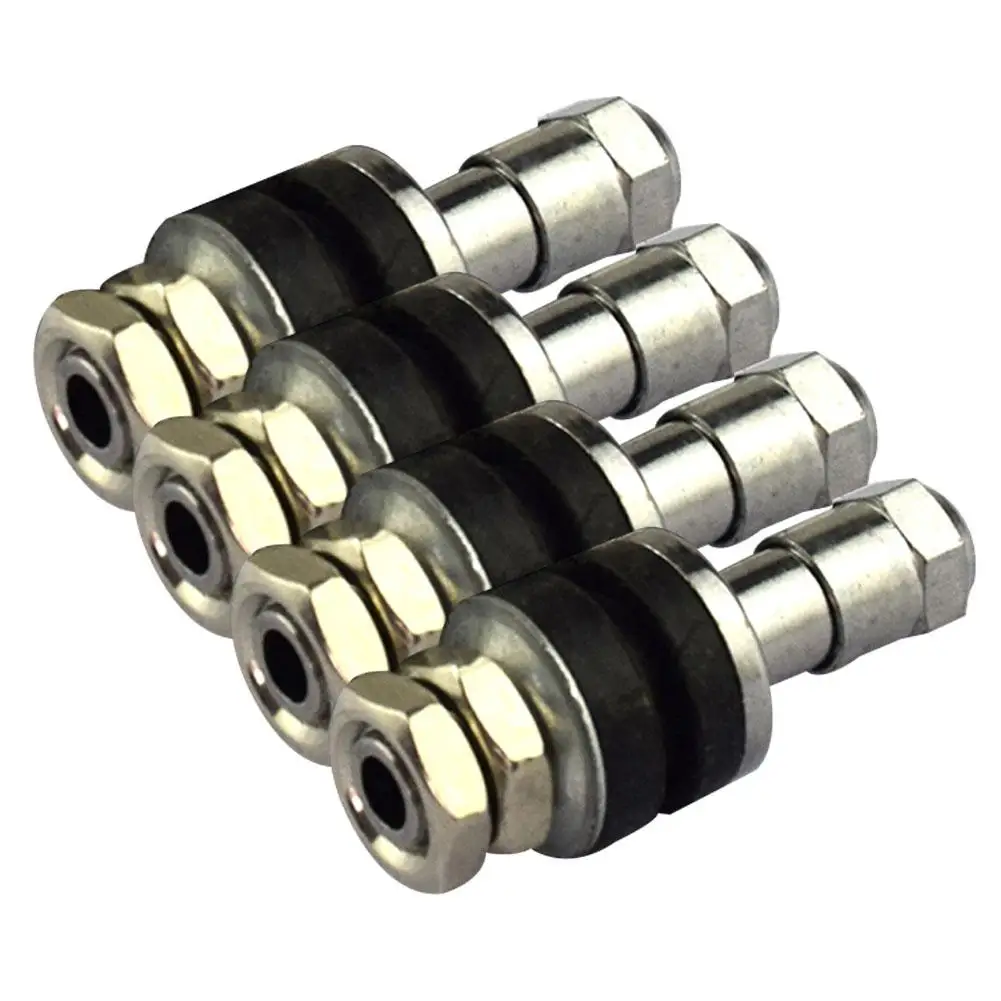 Portable 4Pcs Universal Car Wheel Tire Tyre Valve Stems Chrome Metal