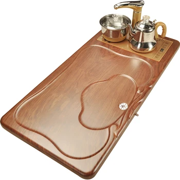 

Beautiful cabinet fully automatic four wood tea tray technology gongfu tea set
