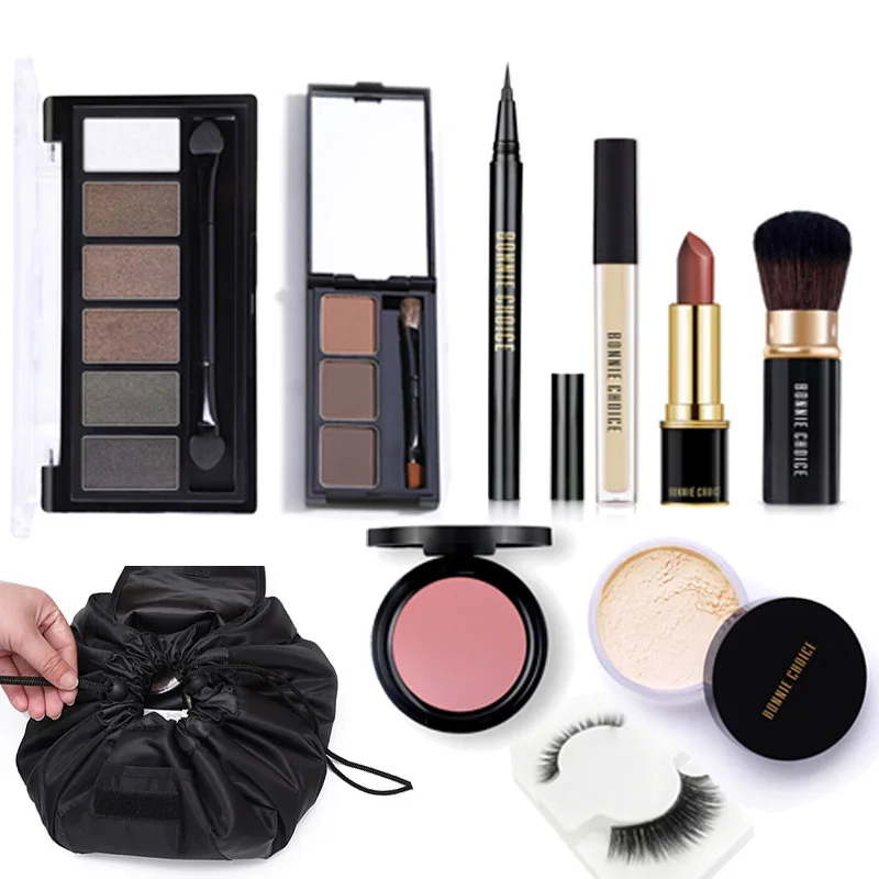 

BONNIE CHOICE Makeup Set Kit Eyeshadow Palette Eyebrow Pen Eyeliner Pencil and Lip Stick Lipstick Cosmetics Set