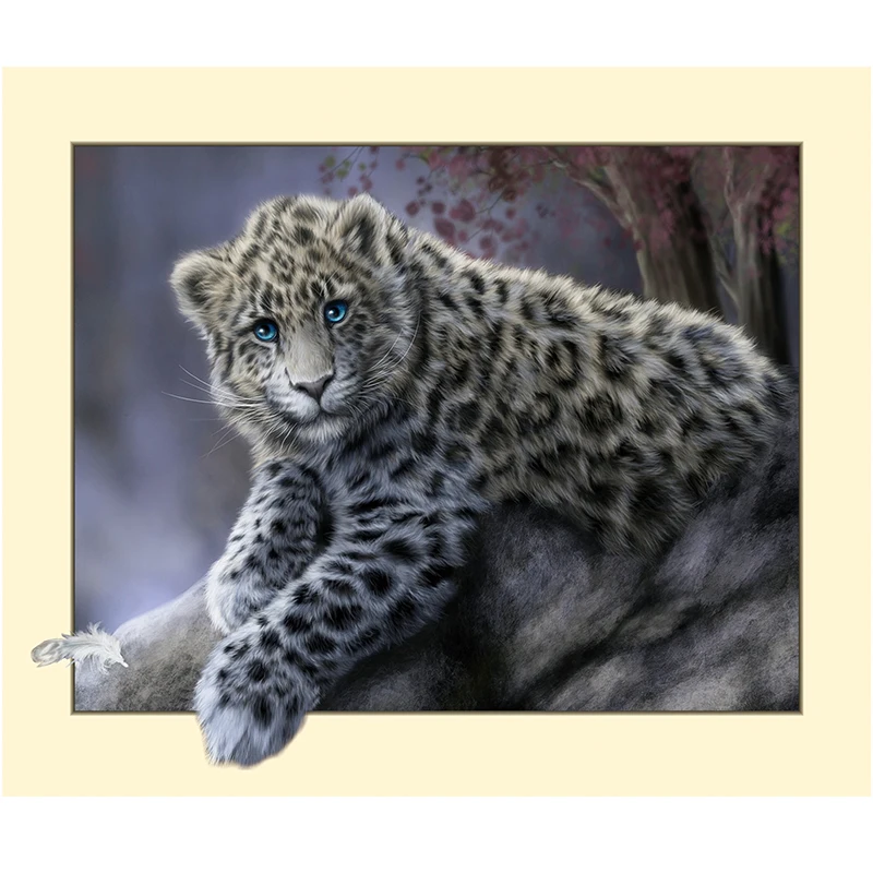 Drill 5D DIY Diamond embroidery animal snow leopard diamond painting