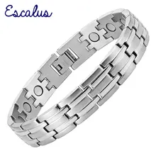 Escalus мужской браслет цепочка целебное магнитное здоровье нержавеющая сталь классический серебристый цвет браслеты Неодимовый Шарм Нежные мужские