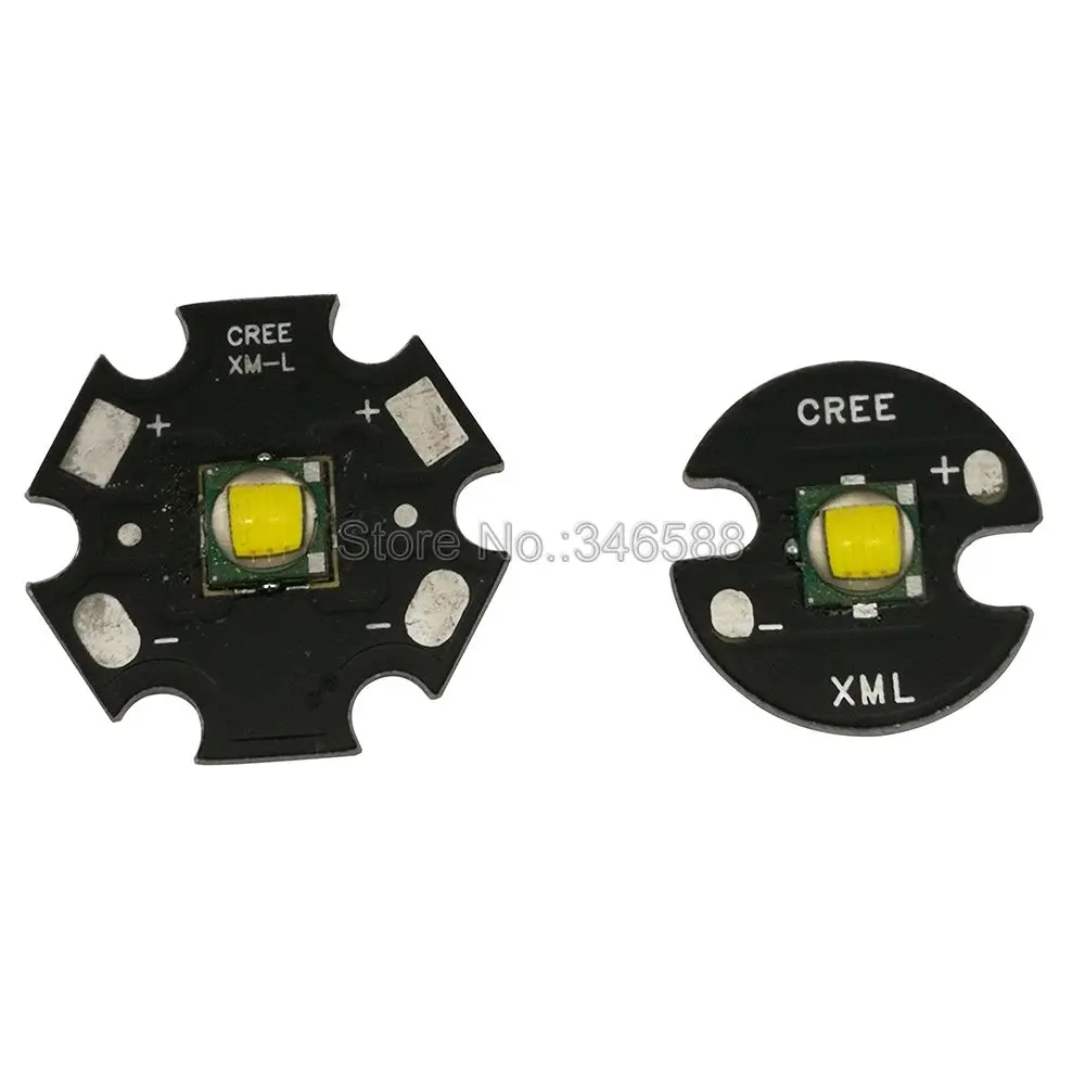 5 шт. CREE XML XM-L T6 высокомощный светодиодный излучатель холодный белый 6500 к нейтральный белый 4500 к теплый белый 3000 К 16 мм 20 мм белый или черный PCB