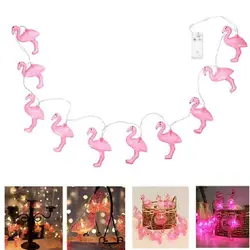 10 светодиодов Фламинго теплый белый фея Строка свет для сада вечерние Рождество батарейный блок питание