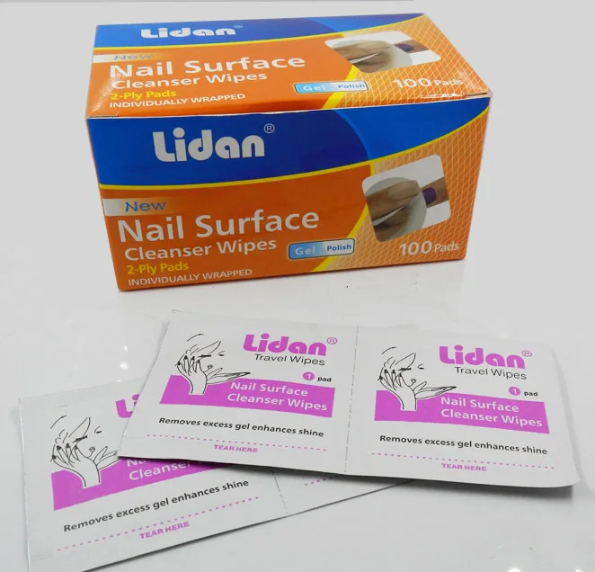 

Nail Surface Cleanser Wipes 2-Ply Pads Individually Wrapped 100pads/ box