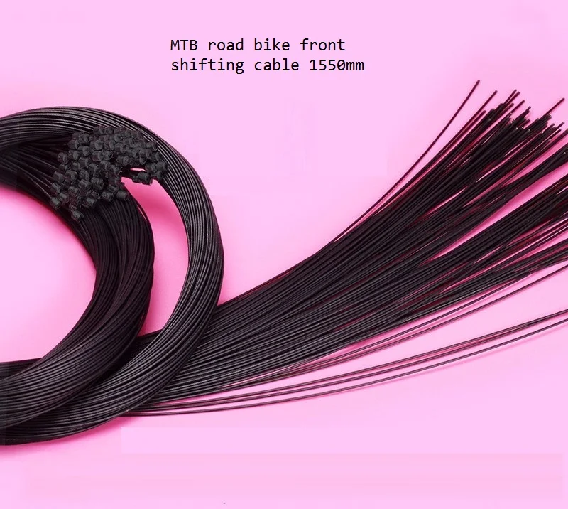 

2pcs bicycle front Shifting Cable Teflon Coated MTB Road bike front Derailleur Shifter Wire 1550mm