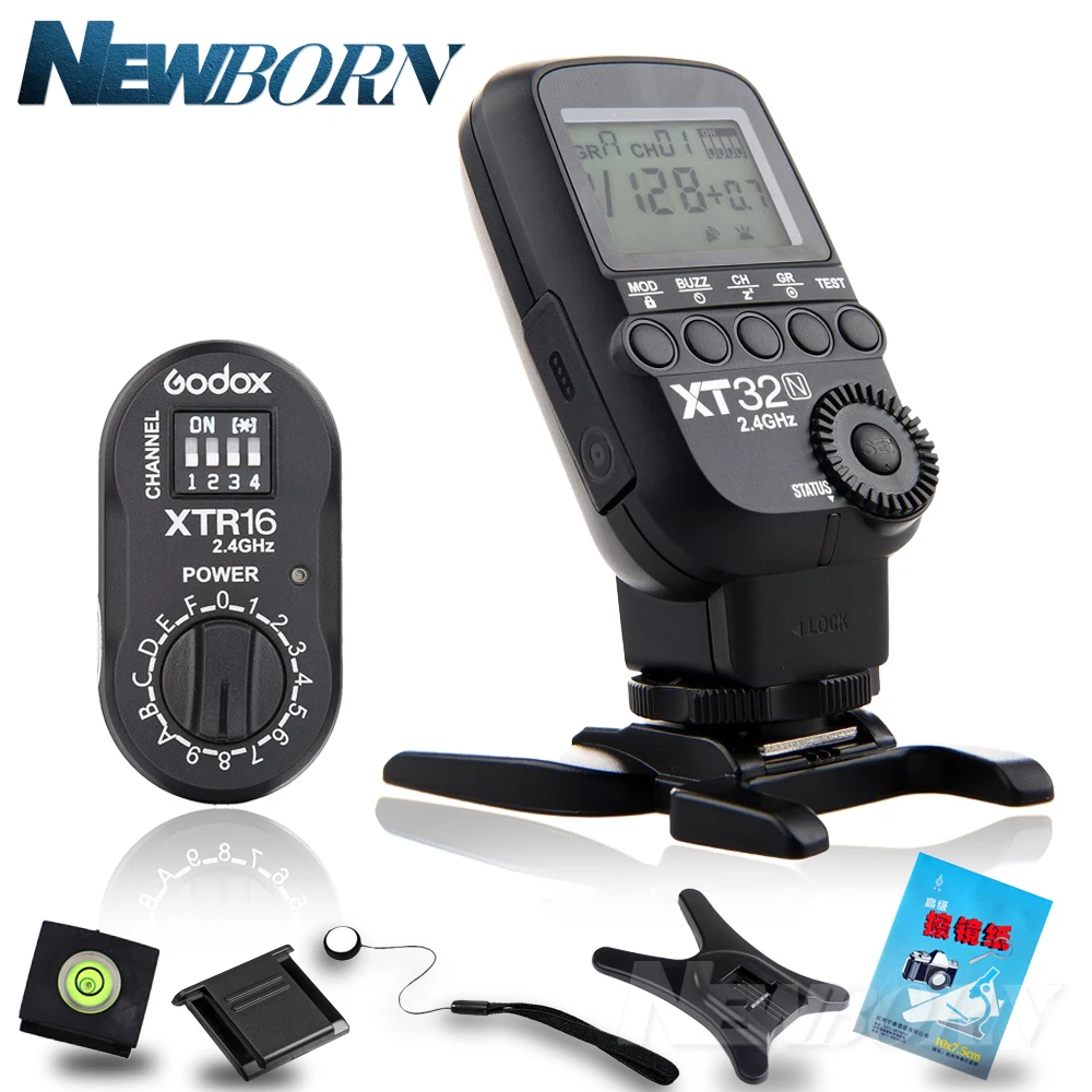 Godox XT32N 2 4G беспроводной HSS 1/8000s триггер вспышки + XTR 16 приемники для Nikon DSLR и AD180
