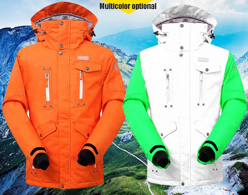 Nuevo snowboard doble cubierta cinturón de esquí es más grueso, impermeable, transpirable, cálido, al aire libre camisetas de esquí, envío gratis, chaqueta de esquí para hombres